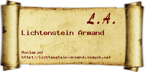 Lichtenstein Armand névjegykártya